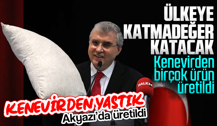 Başkan Yüce akyazıda kenevirden yastık üretti