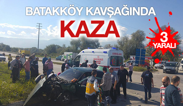 Batakkköy Kavşağında Kaza