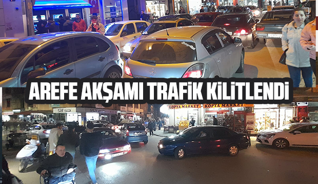 Bayram alışverişine çıkanlar trafiği kilitledi