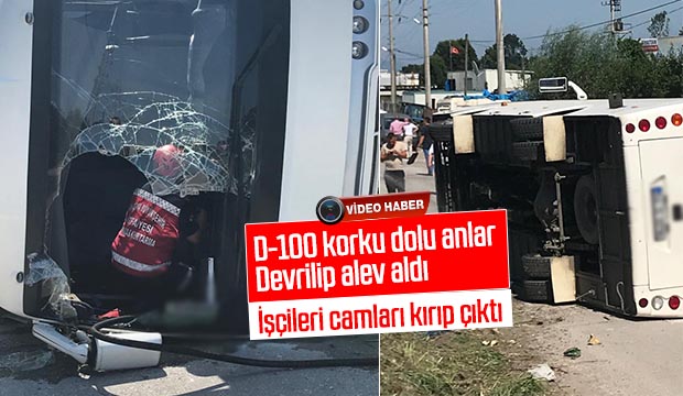 Bekirpaşada Servis Minibüsü Alev Aldı