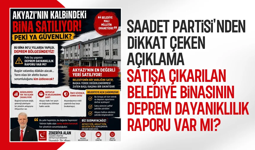 Belediyeye kritik soru: Satılan binanın deprem raporu var mı?