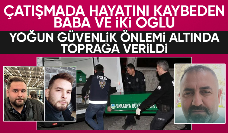 Beşköprü'deki çatışmada hayatını kaybeden baba ve iki oğlu toprağa verildi