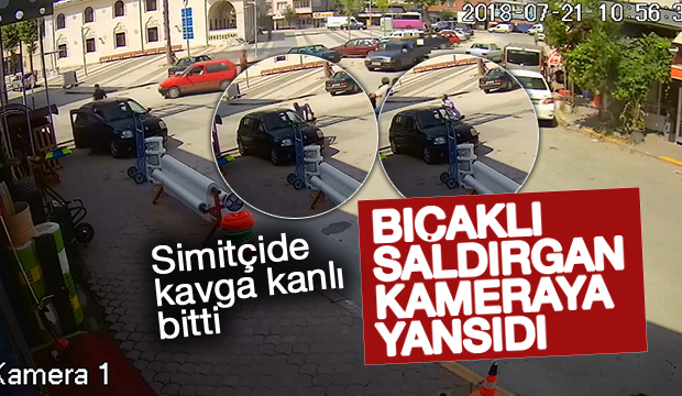 BIÇAKLI SALDIRAN GÜVENLİK KAMERASINA YANSIDI