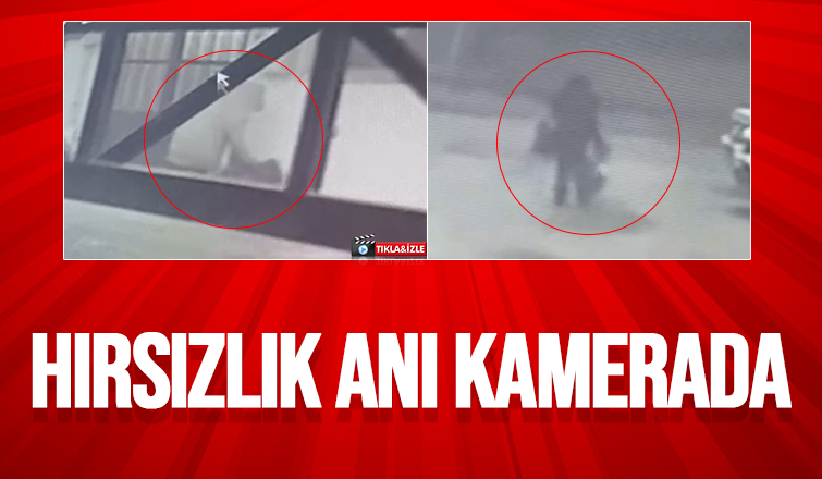 Bina önündeki eşyaları böyle çaldı