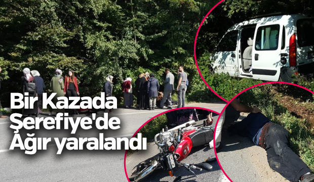 Bir kazada Şerefiyede Ağır yaralandı