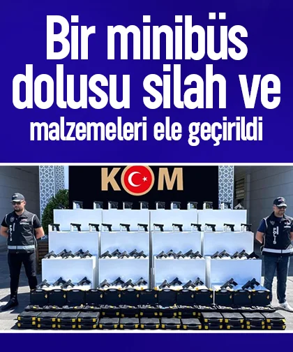 Bir minibüs dolusu silah ve malzemeleri ele geçirildi