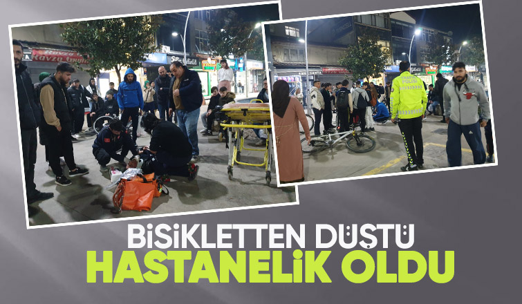 Bisikletten düşüp başını çarptı