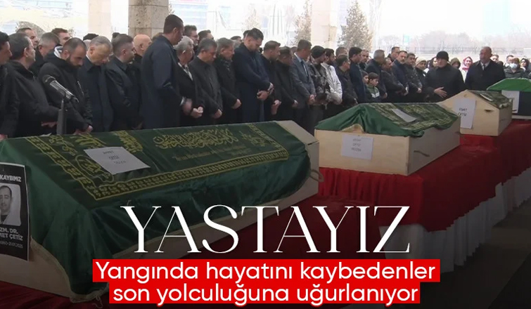 Bolu'daki yangında vefat eden Çetiz Ailesi, son yolculuğuna uğurlandı