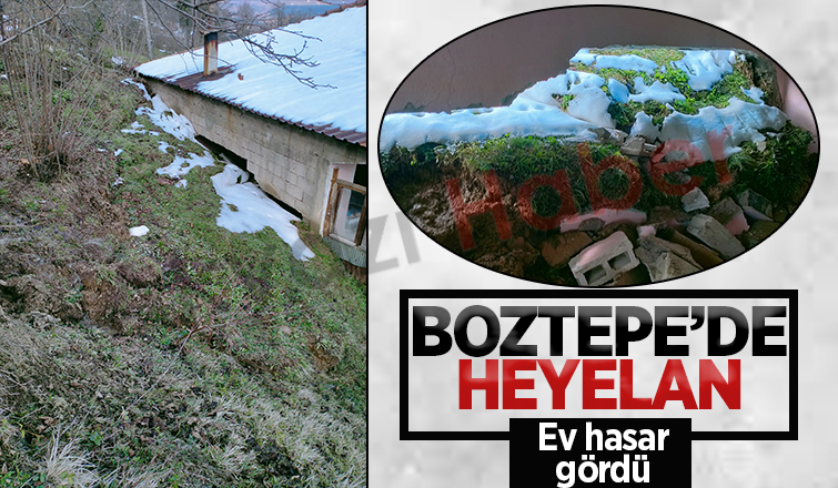 Boztepe'de heyelan ev boşaltıldı