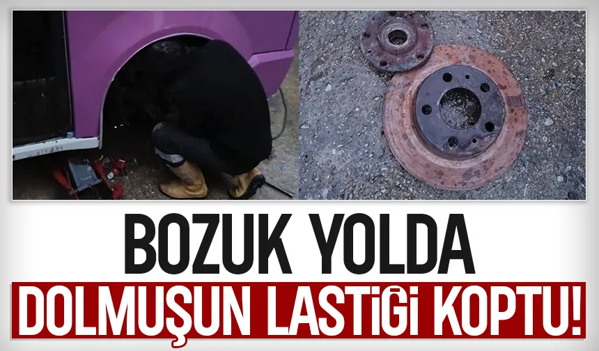 Bozuk yolda lastiği koptu!