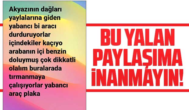 Bu yalan paylaşıma inanmayın!