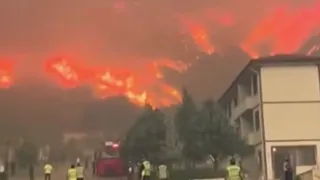 Büyük orman yangını 4. günde sürüyor; Alevler bir köye sıçradı