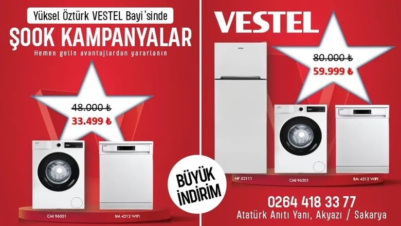 Büyük Vestel Kampanyası Sadece Yüksel Öztürk Bayisinde