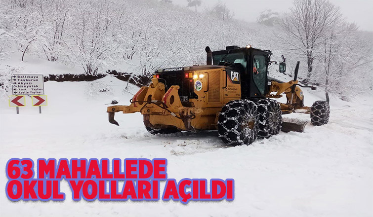 Büyükşehir kar mesaisinde: 63 mahallede okul yolları açıldı