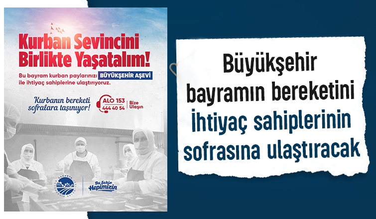 Büyükşehir kurban bağışlarını ihtiyaç sahiplerine ulaştıracak