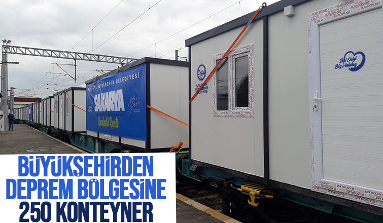 Büyükşehirin hazırladığı 250 konteyner deprem bölgesine gönderildi