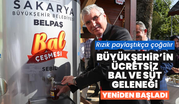 Büyükşehir’in ücretsiz bal ve süt geleneği yeniden başladı