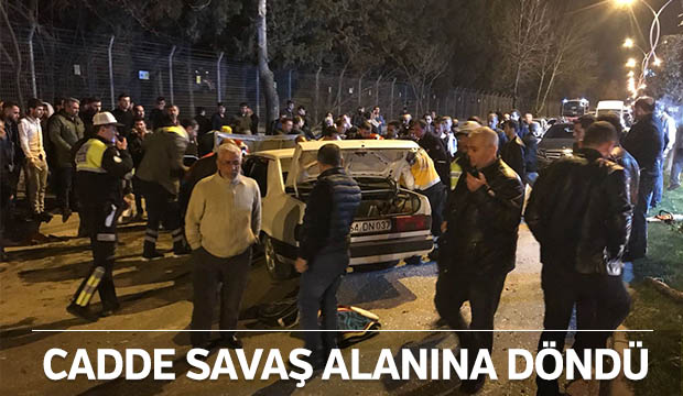 Cadde savaş alanına döndü