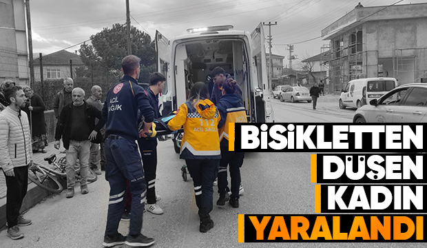 Caddede bisikletten düştü