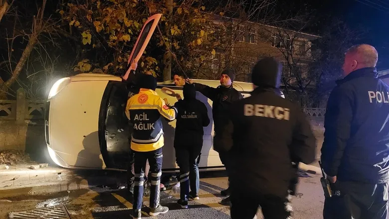 Caddede korkutan kaza