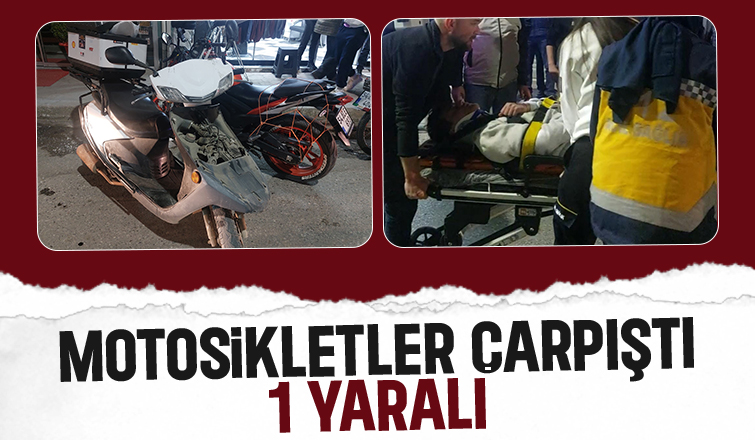 Caddede motosikletliler çarpıştı