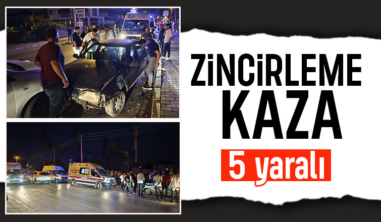 Caddede zincirleme kaza 5 yaralı