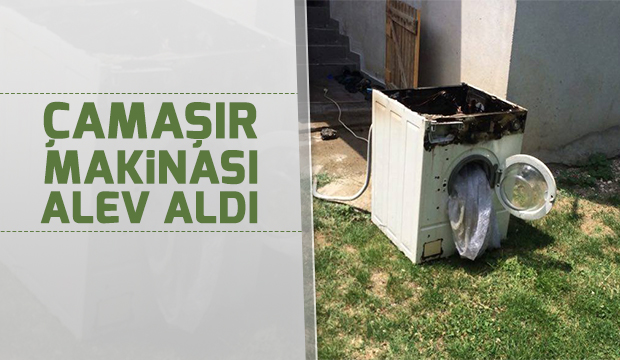 Çamaşır Makinası Alev Aldı