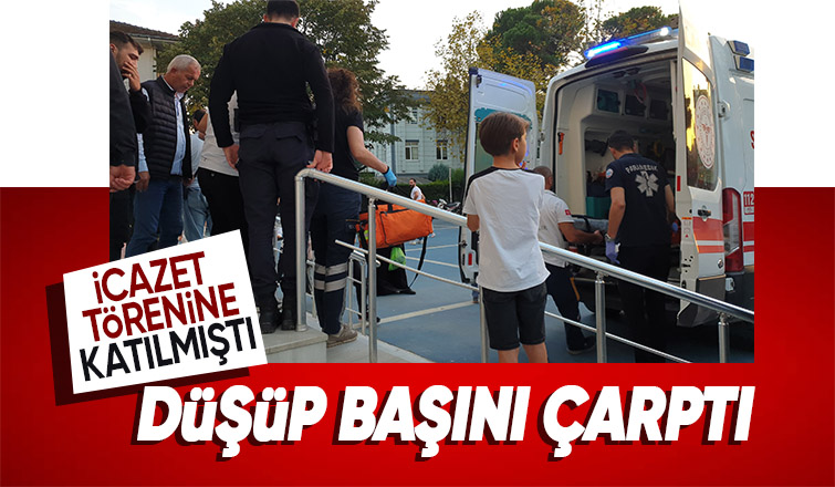 Cami çıkışında yere düşüp başını çarptı