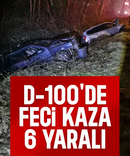 Çarpışan araçlar kanala uçtu: 6 yaralı