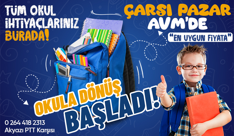 Çarşı Pazar AVM'de Büyük Okula Dönüş Kampanyası!