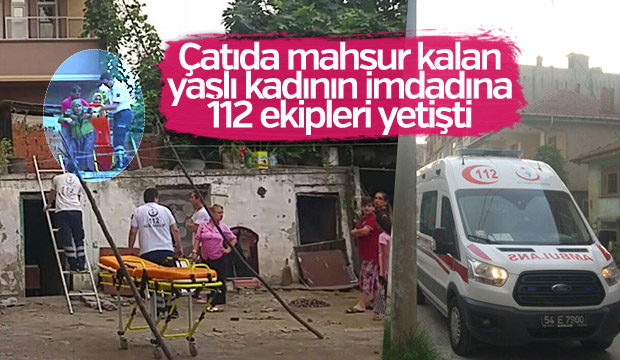 Çatıda Mahsur Kalan Yaşlı Kadının İmdadına 112 Ekipleri Yetişti