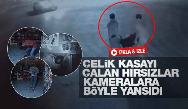  Çelik Kasayı Çalan Hırsızlar Güvenlik Kameralarına Böyle Yansıdı