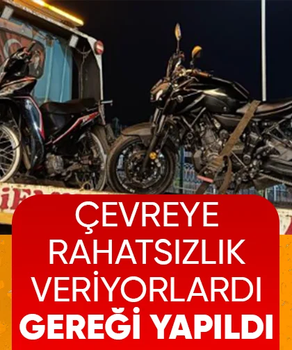 Çevreyi rahatsızlık veren motosikletliler yakalandı