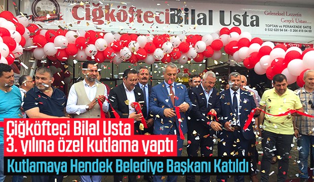 Çiğköfteci Bilal Usta Üçüncü Yılını Kutladı