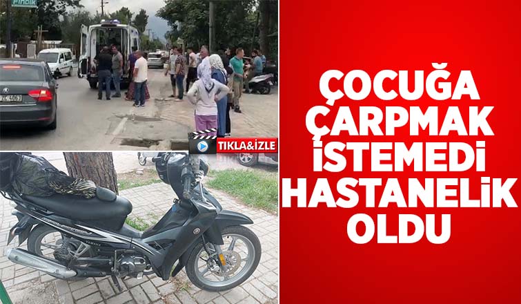Çocuğa çarpmamak için kaza yaptı