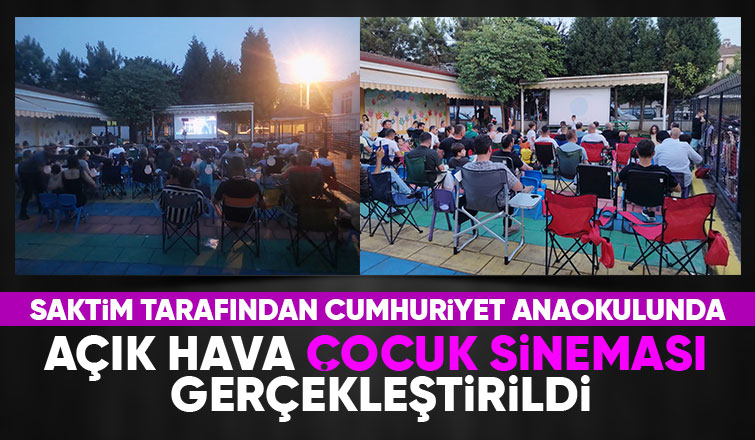 Cumhuriyet anaokulunda açık hava çocuk sineması