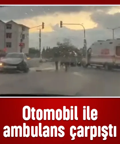 D-100'de ambulans ile otomobil çarpıştı