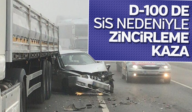 D 100 de sis nedeniyle Zincirleme kaza