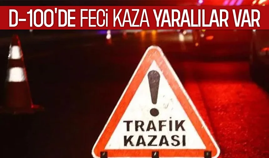 D-100'de minibüs kazası: 4 yaralı