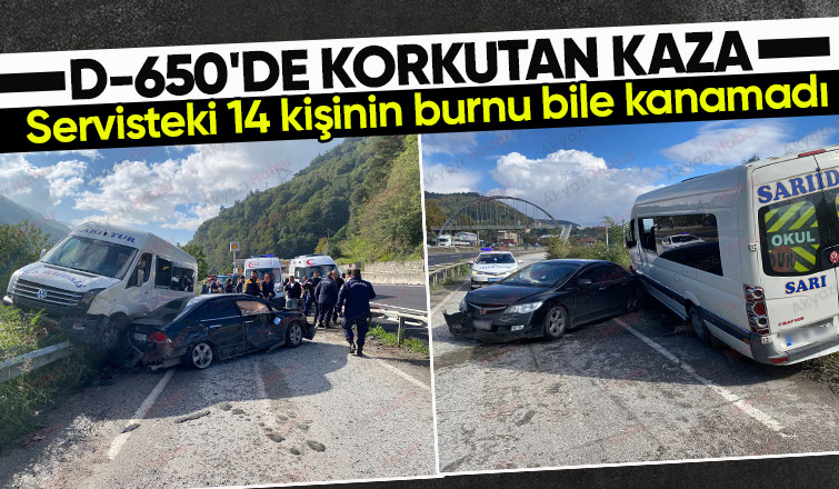 D 650 de kaza 14 kişi ölümden döndü