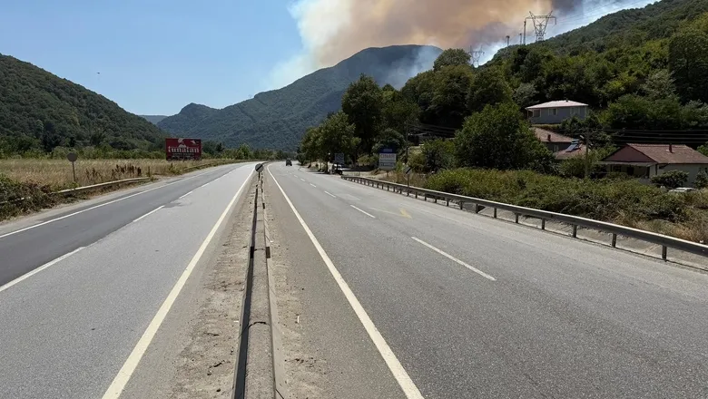 D-650 karayolunun Bilecik yönü yangın nedneiyle trafiğe kapatıldı