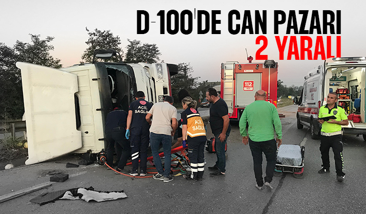 D-100'de feci kaza: 2 yaralı