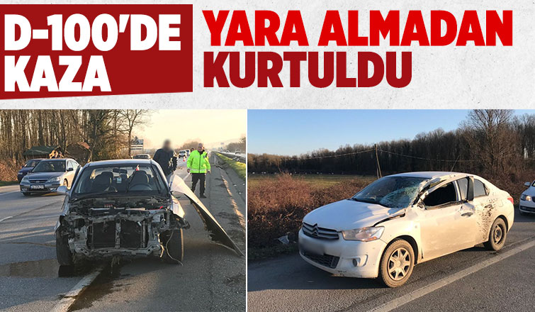 D-100'de korkutan kaza