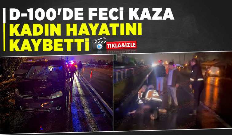 D-100 de aracın çarptığı kadın hayatını kaybetti