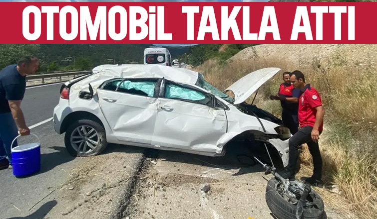 D-650'de otomobil takla attı