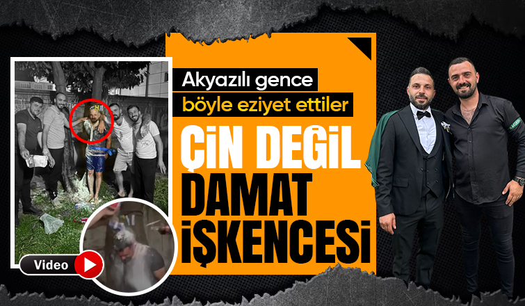 Damada düğün eziyeti! Hortumla ıslayıp Kafasında yumurta kırıp, un döktüler