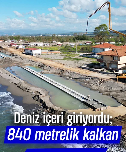 Deniz içeri giriyordu; 840 metrelik kalkan