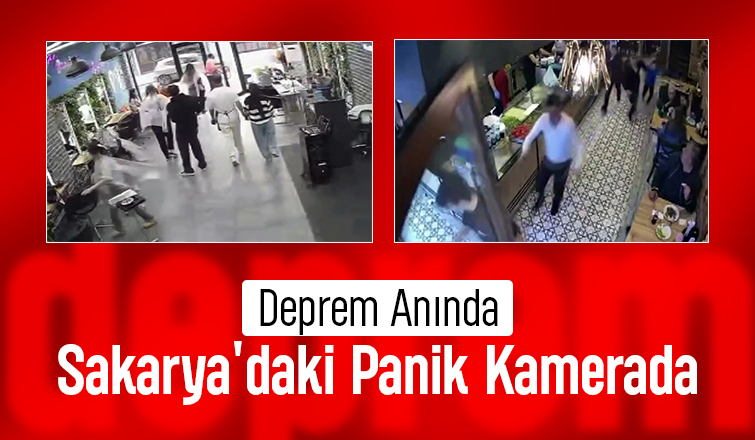 Deprem anında Sakarya'da yaşanan panik  kamerada