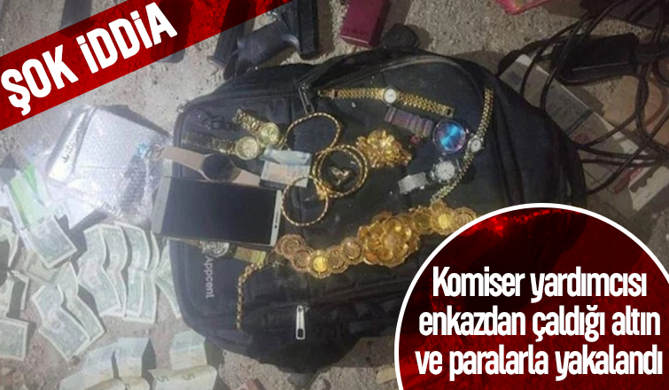 Deprem bölgesinden dönen komiser yardımcısı çalıntı altın ve paralarla yakalandı