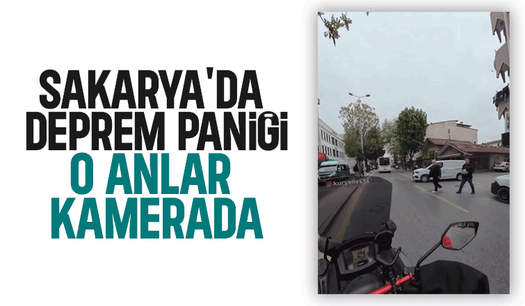 Depremde kaçış anı kameraya yansıdı